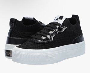 Karl Lagerfeld Paris Gabby Slip Knit Sneaker Black Womens 8 New (061)